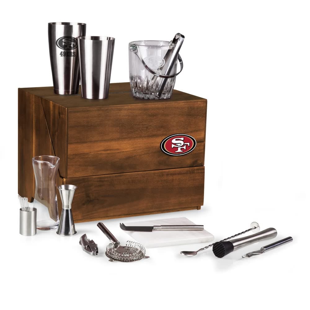 PICNIC TIME Madison Acacia Tabletop Bar Tool Set San Francisco 49ers 668-44-508-277-2