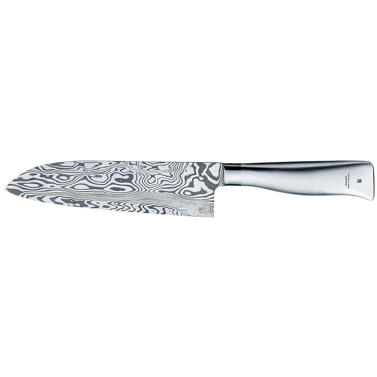 Cuchillo Santoku WMF, 7,1 pulgadas (18 cm), Cuchillo Santoku Damasteel, PC, W1891949998, Plateado