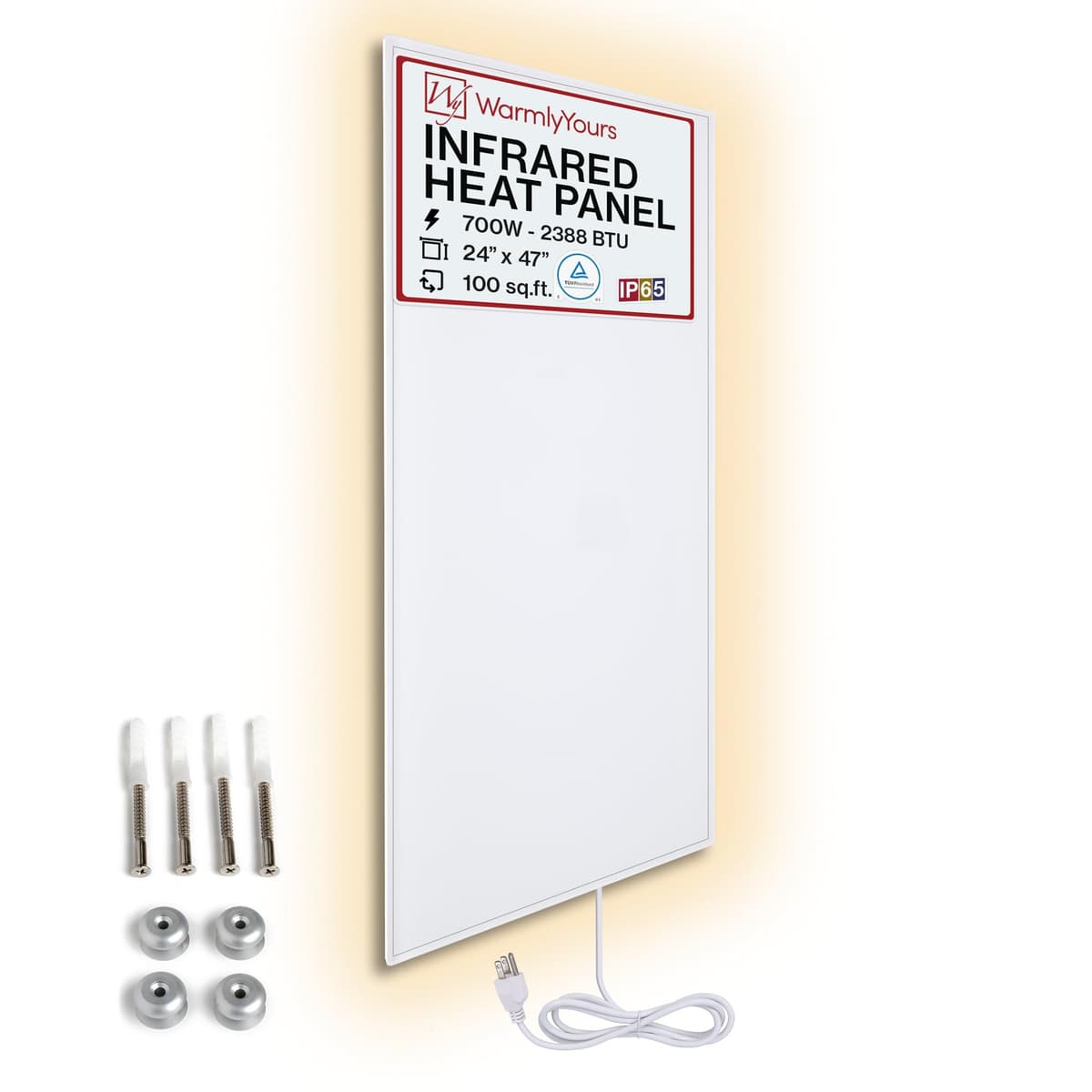 WarmlyYours Calefactor Infrarrojo de Pared 24 x 47 in 700W Blanco para Interior IP-EM-FLX-WHT-0700-CW