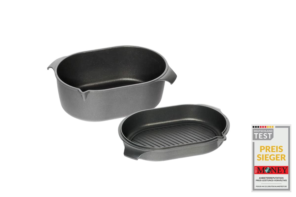 AMT Gastroguss "Klaus grillt" German Oven Set Pequeño 32x22 cm AMZN-KG-3222-Set