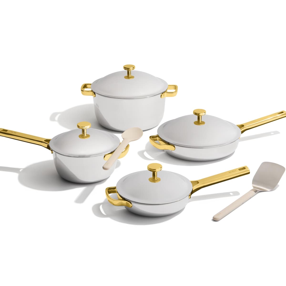 Our Place Titanium Pro Juego de Ollas y Sartenes 10 Piezas - No-Coating, Inducción, Horno hasta 750°F - Gold CKW.TCWS.PRO.GLDA