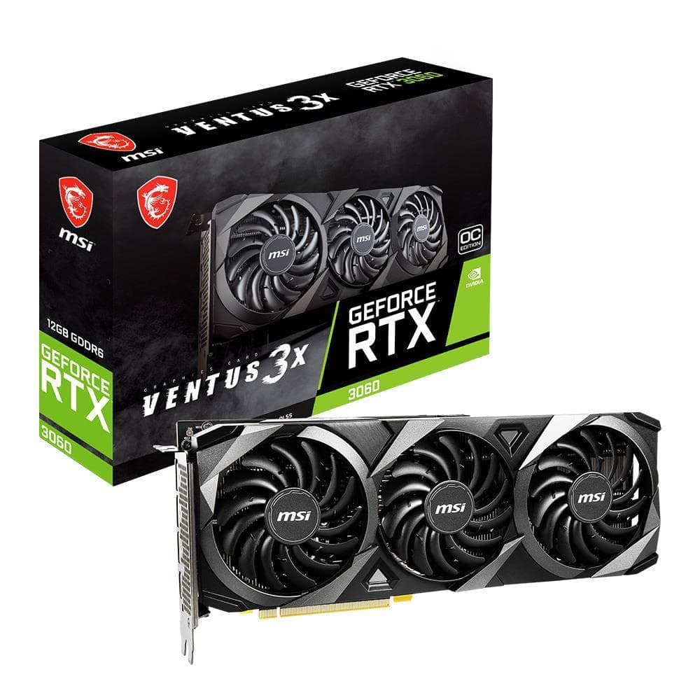 MSI GeForce RTX 3060 Ventus 3X 12G OC, Tarjeta Gráfica para Juegos - RTX 3060 V397-031R