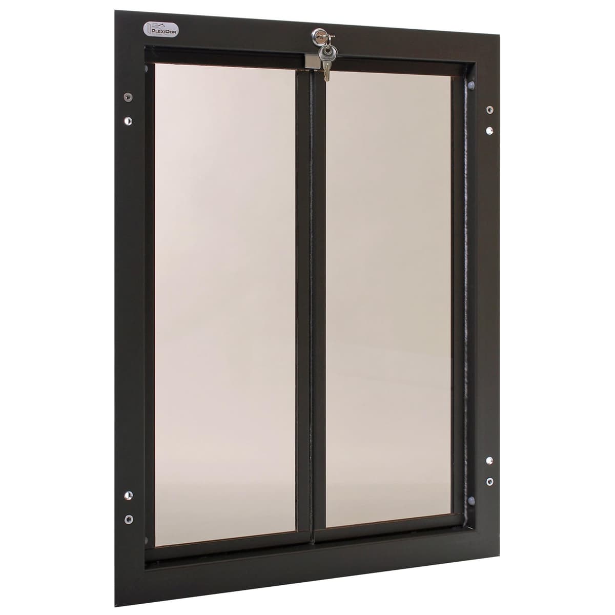 Puertas para Mascotas PlexiDor Performance para Perros y Gatos - Puerta de Montaje en Puerta con Cerradura y Llave - Bronce, Tamaños X-Large PD DOOR XL BR