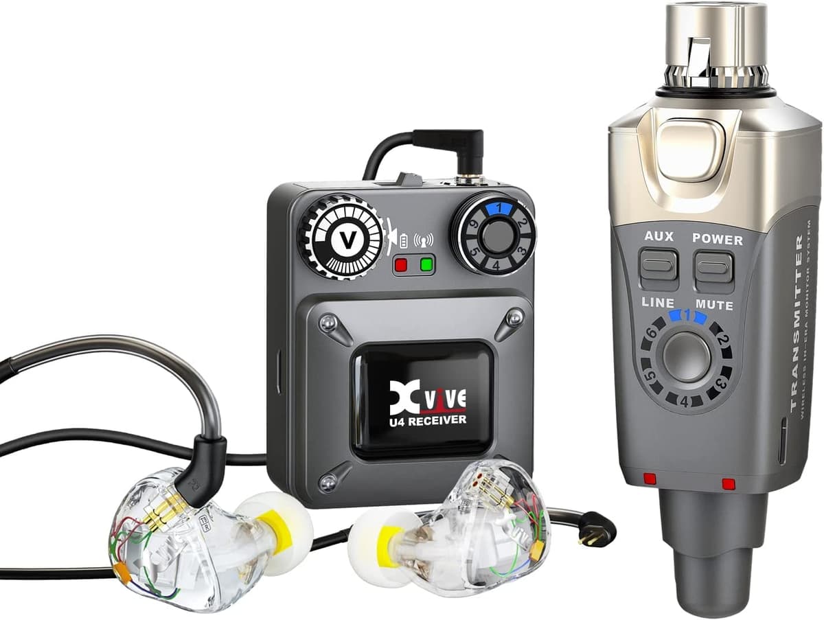 Xvive U4 Personal Wireless In-Ear Monitor System con T9 y Earphone IEM U4-1-XV