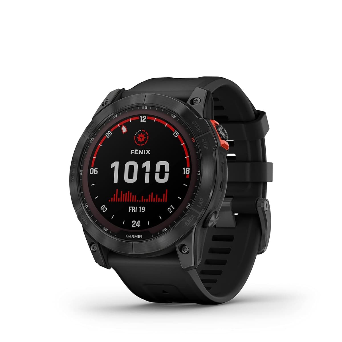 Reloj GPS Multideporte Garmin Fenix 7X Solar, Gris Pizarra con Correa Negra (Reacondicionado) 010-02541-01-cr