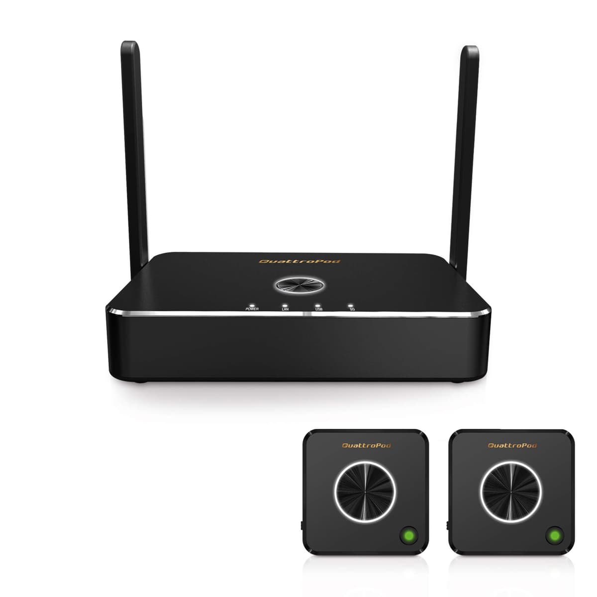 EZCast QuattroPod 5G WiFi Transmisor y Receptor HDMI para Presentaciones 4K (2T1R) [Actualización OTA 2023]
