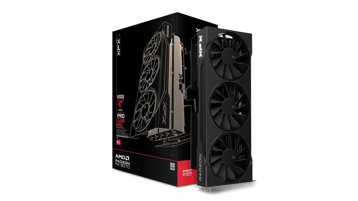XFX Swift AMD Radeon RX 9070 OC Edición Gaming Triple Ventilador con 16GB GDDR6 HDMI 3xDP, AMD RDNA 4 RX-97SWFB3B9