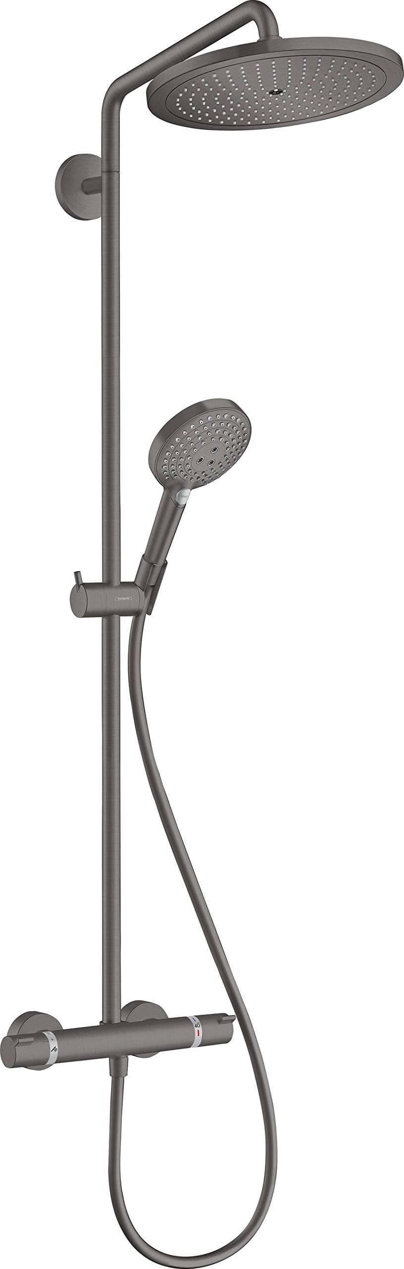hansgrohe Croma Select S 280 Showerpipe en black chrome cepillado 26890340