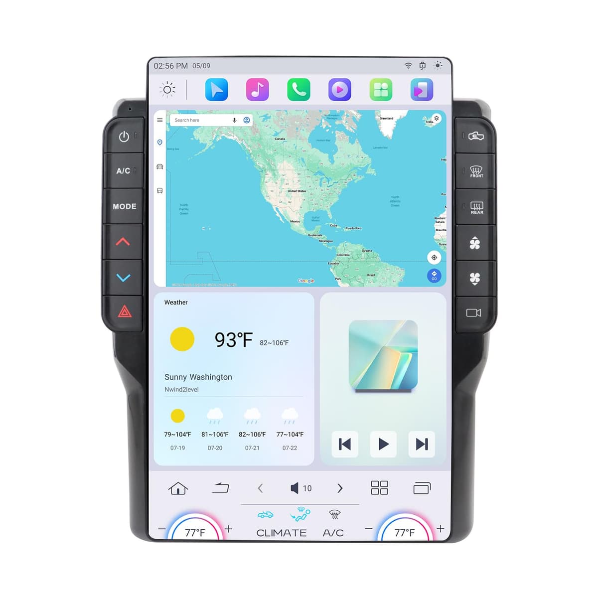 Cidava Radio 13" tipo T para Dodge RAM 2019-2022 (New Body Style), reemplazo con CarPlay/Android Auto inalámbrico, DSP mejorado, 4G LTE, 8+128GB