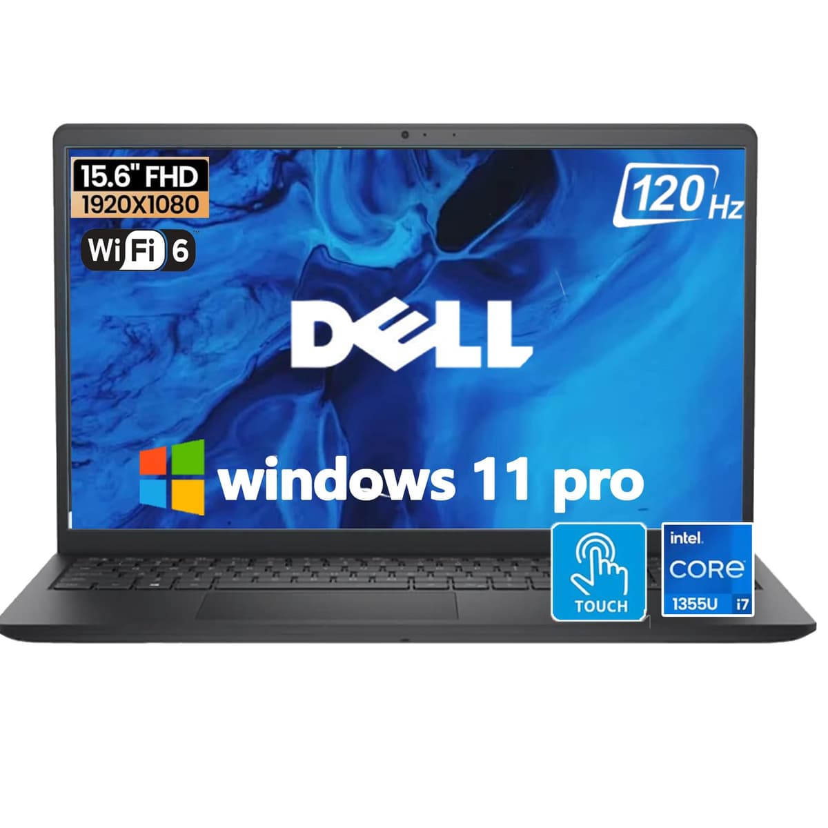Dell Laptop Empresarial Táctil 15 DC1525 - Pantalla Táctil FHD 15.6", Intel i7-1355U de 10 núcleos, Gráficos Intel UHD, Wi-Fi 6, Windows 11 Pro, Type-C, 32 GB RAM, 1 TB SSD, Negro Dell Inspiron 15