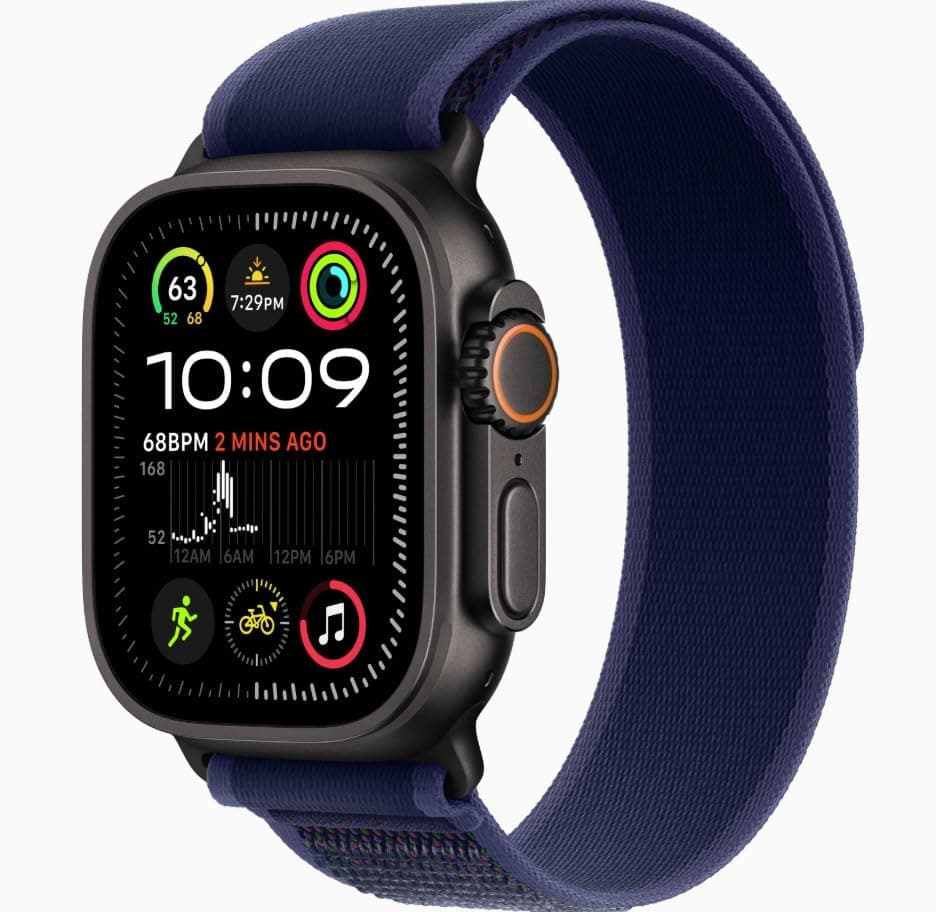 Apple Watch Ultra 2 [GPS + Cellular 49 mm] - Caja de Titanio Negra con Correa Blue Trail Loop, S/M (Reacondicionado) Watch Ultra 2 2023