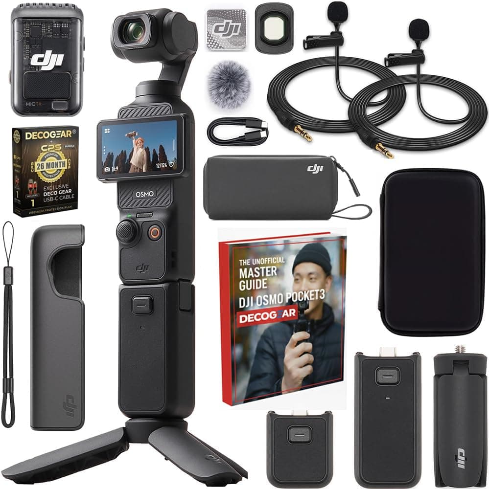 DJI Osmo Pocket 3 Creator Combo con Mic 2, 4K 120fps, Estabilizador 3 ejes y Pack de protección extendida CPS E22DJIOSMOPOCK3CC