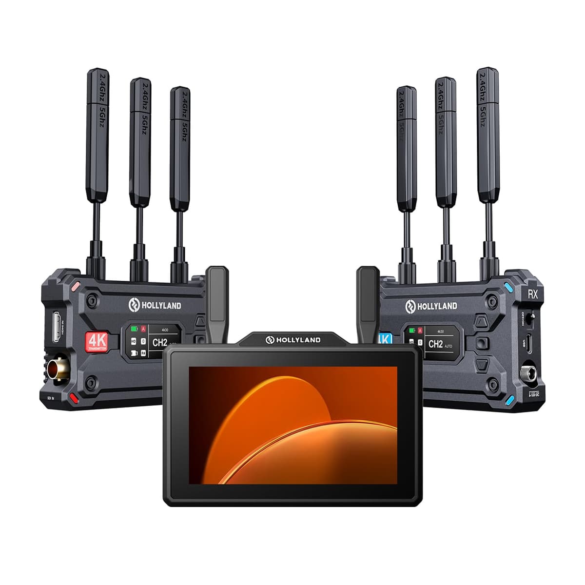 Hollyland Pyro 5 Wireless Transceiving Monitor + Pyro S Ecosistema Pyro 5 + Pyro S