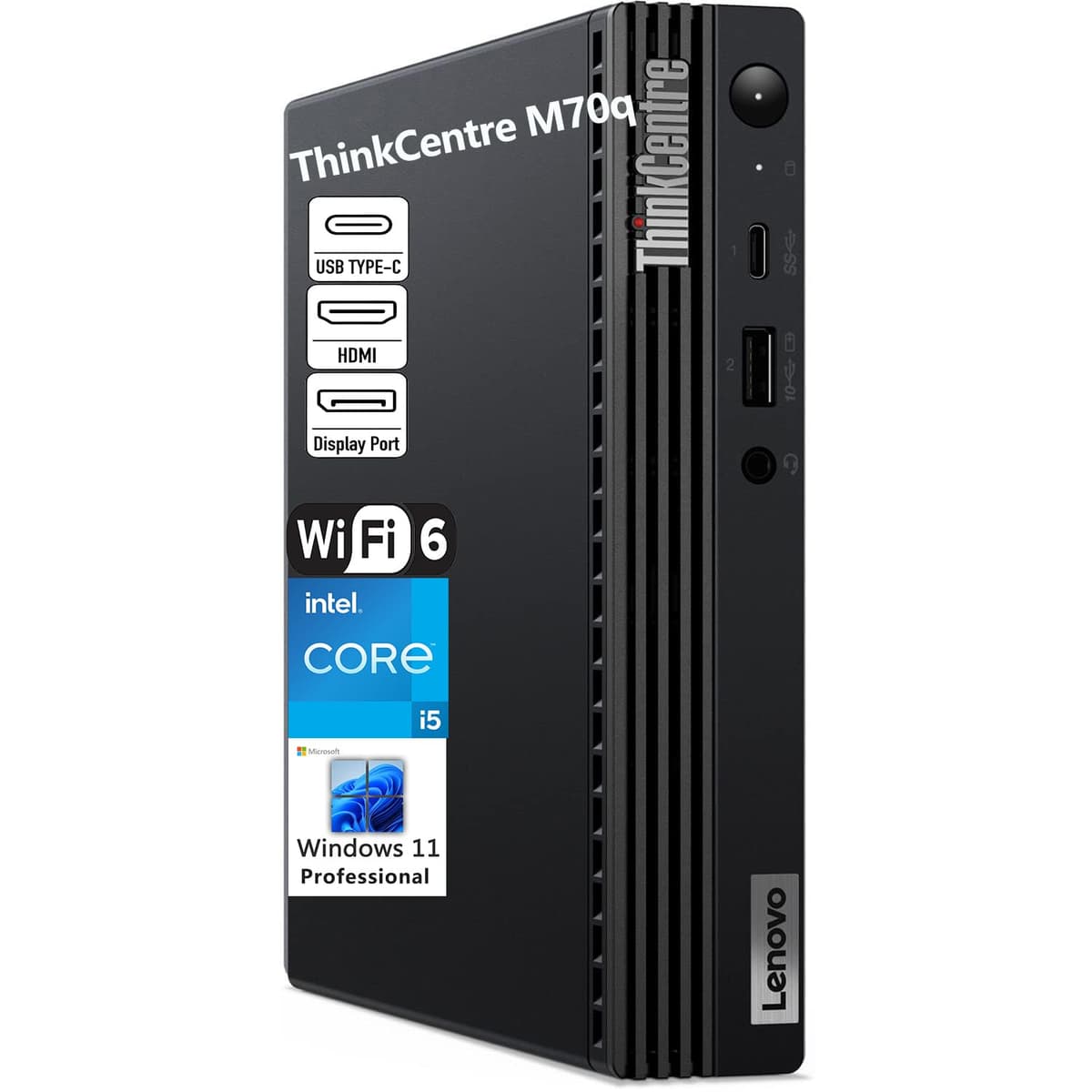 Lenovo ThinkCentre M70q Tiny - Mini PC empresarial con Intel i5-10400, 32GB DDR4 y 1TB PCIe SSD