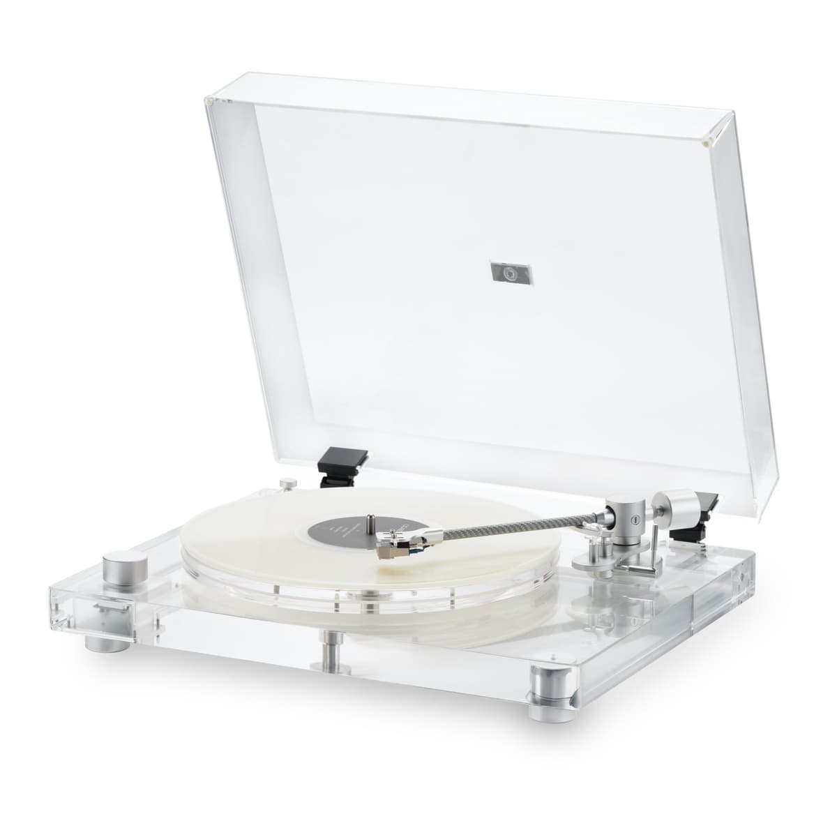 Tocadiscos vinilo TwkleBay transparente con Bluetooth, brazo de fibra de carbono y tracción por correa YC-X10