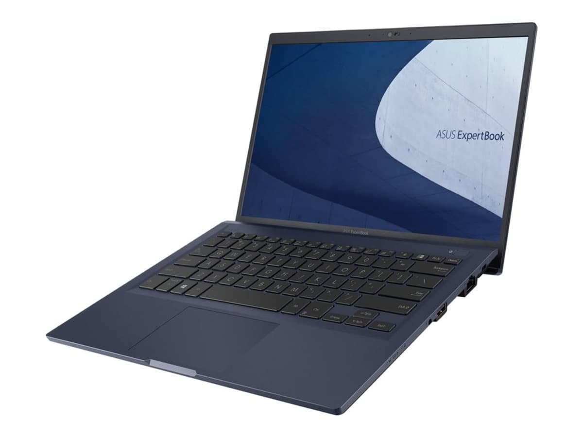 ASUS ExpertBook B1 Laptop Empresarial, 14” FHD, Intel Core i5-1135G7, 256GB SSD, 8GB RAM, Resistente Grado Militar, Cancelación de Ruido por IA, Protector de Privacidad en Webcam, Windows 10 Pro, Negro Estelar, B1400CEA-XH51