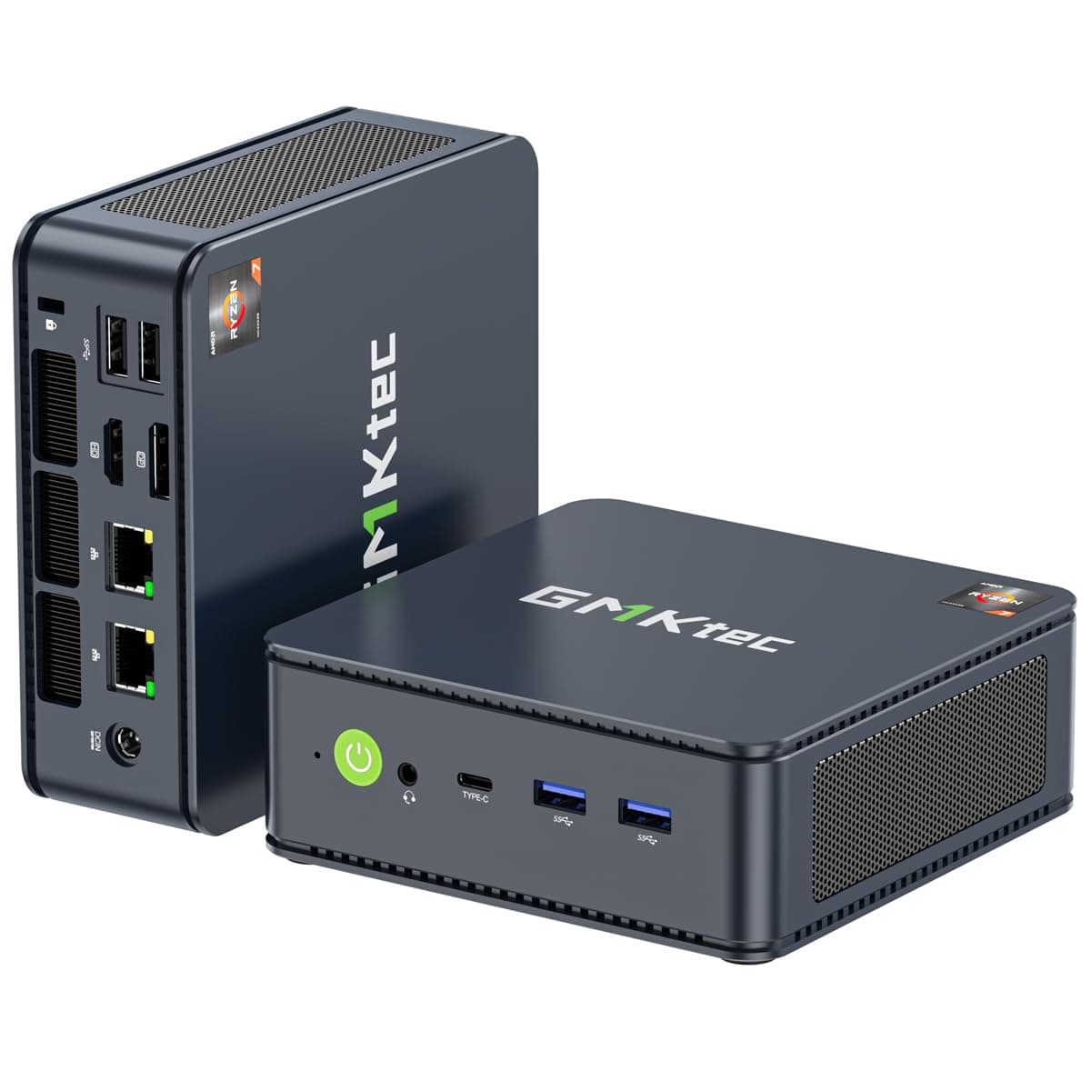 GMKtec Mini PC AMD Ryzen 7 5825U Windows 11 Pro Computadora de Escritorio Gaming Doble NIC 2.5G 16GB DDR4 512GB SSD Doble LAN 2.5G/Wi-Fi 6E USB 3.2 USB-C BT 5.2 DP HDMI Doble Ventilador Nucbox M5 Plus