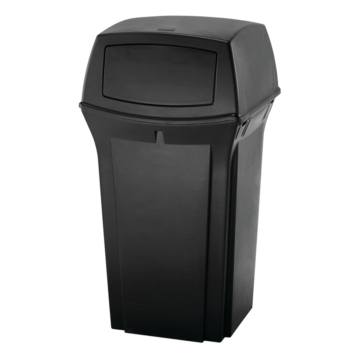 Rubbermaid Ranger contenedor de basura 35 gal con tapa de 2 puertas, negro FG843088BLA