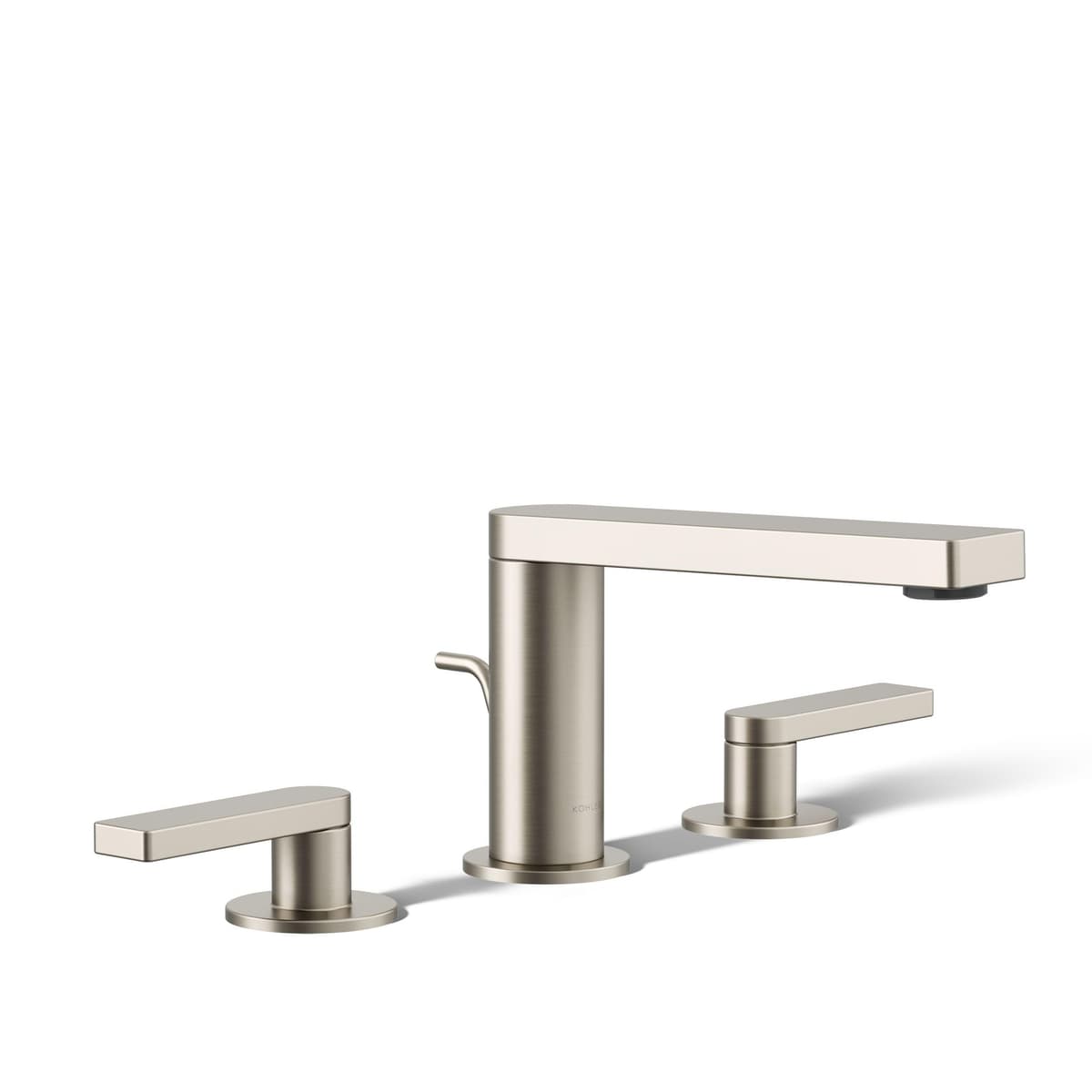 Grifería para lavabo de baño Kohler 73060-4-BN Composed de montaje separado con manijas de palanca, 1.2 gpm, níquel cepillado vibrante