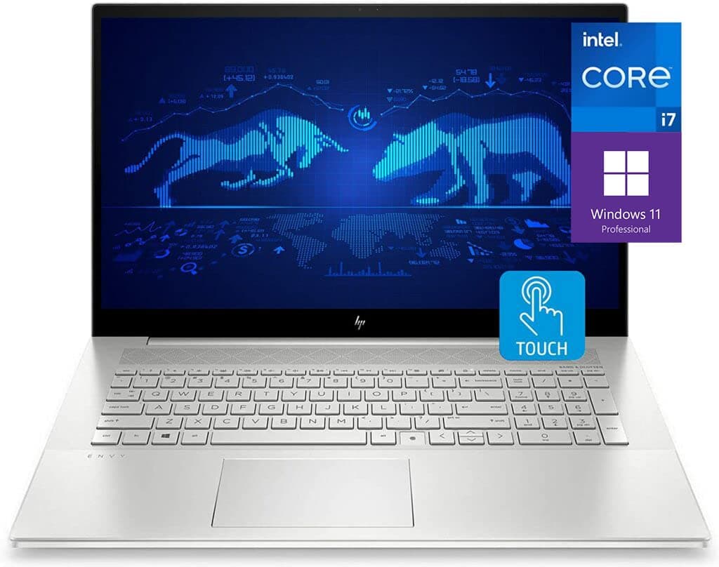 HP Envy 17.3" - Laptop Full HD táctil, Intel Core i7-1165G7, NVIDIA GeForce MX450, 32GB RAM, 1TB SSD, Windows 11