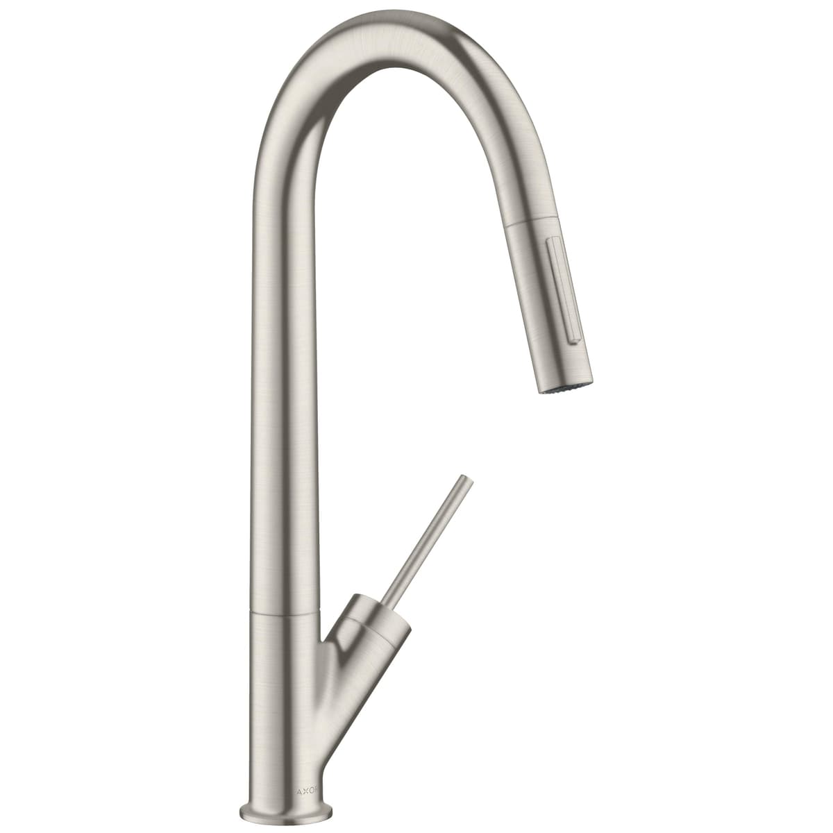 AXOR Starck Grifo de Cocina con Caño Alto y Teleducha, Acero Inoxidable Optic 10821801
