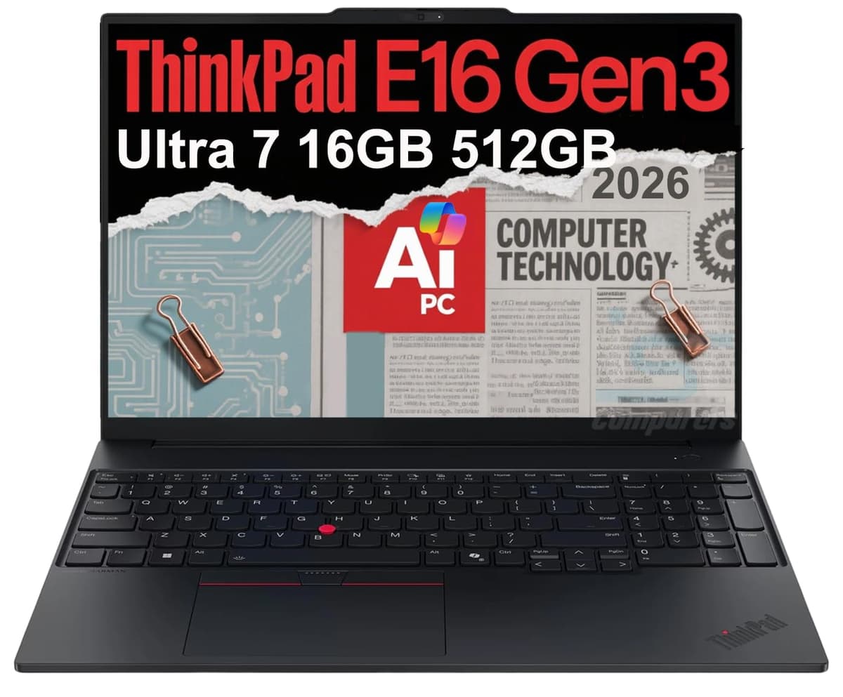 ist computers Lenovo ThinkPad E16 Gen 3 Portátil Empresarial AI (16" FHD+ Antirreflejo, Intel 16 núcleos Ultra 7 255H (> i9-13900H), 16GB RAM DDR5, 512GB SSD) Lector de huellas, Cámara 5MP, Thunderbolt 4, Windows 11 Pro ThinkPad E16 Gen 3 21SS