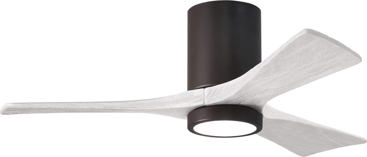 Matthews IR3HLK-TB-MWH-42 Ventilador de Techo Irene 42" con Luz, Motor DC Silencioso, 3 Aspas de Madera, Bronce Texturizado con Blanco Mate