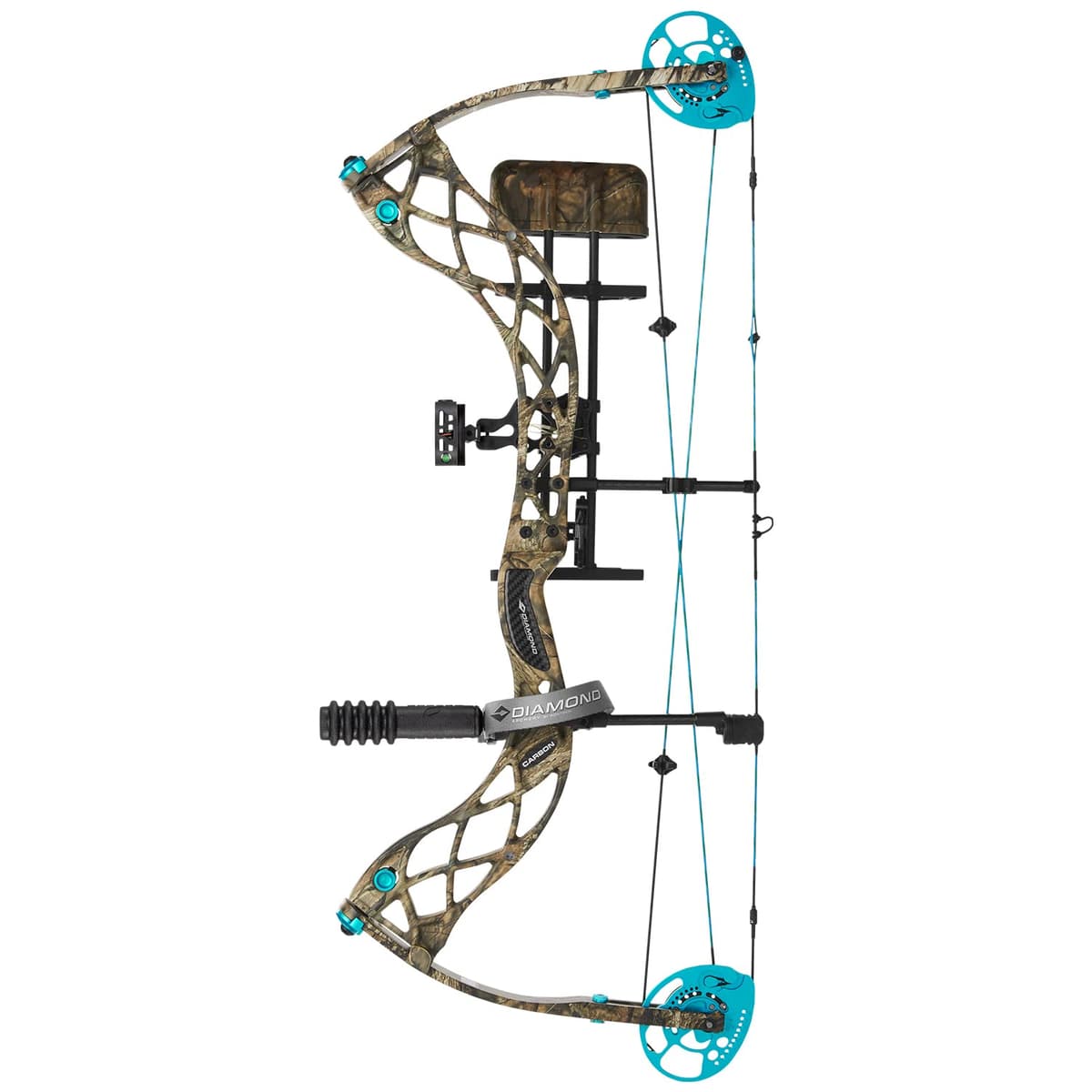 DIAMOND ARCHERY Carbon Knockout Compound Bow 30" ATA, 22.5"-27" Draw, 302 FPS, Left Hand 60 LB Mossy Oak A13381
