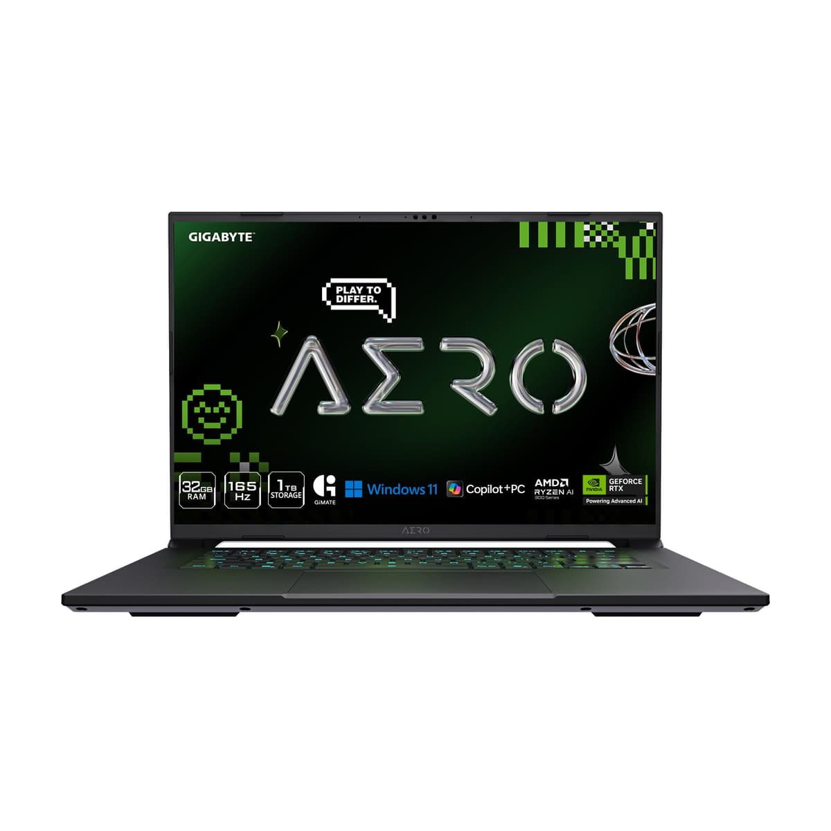 GIGABYTE AERO X16, Copilot+ PC - 165Hz 2560x1600 WQXGA - Fabricada con NVIDIA GeForce RTX 5070 - AMD Ryzen AI 9 HX 370 - SSD de 1 TB con 32 GB de RAM DDR5 - Windows 11 Home - Gris Espacial - 2WHA3USC64AH GIGABYTE AERO X16 2WHA3USC64AH