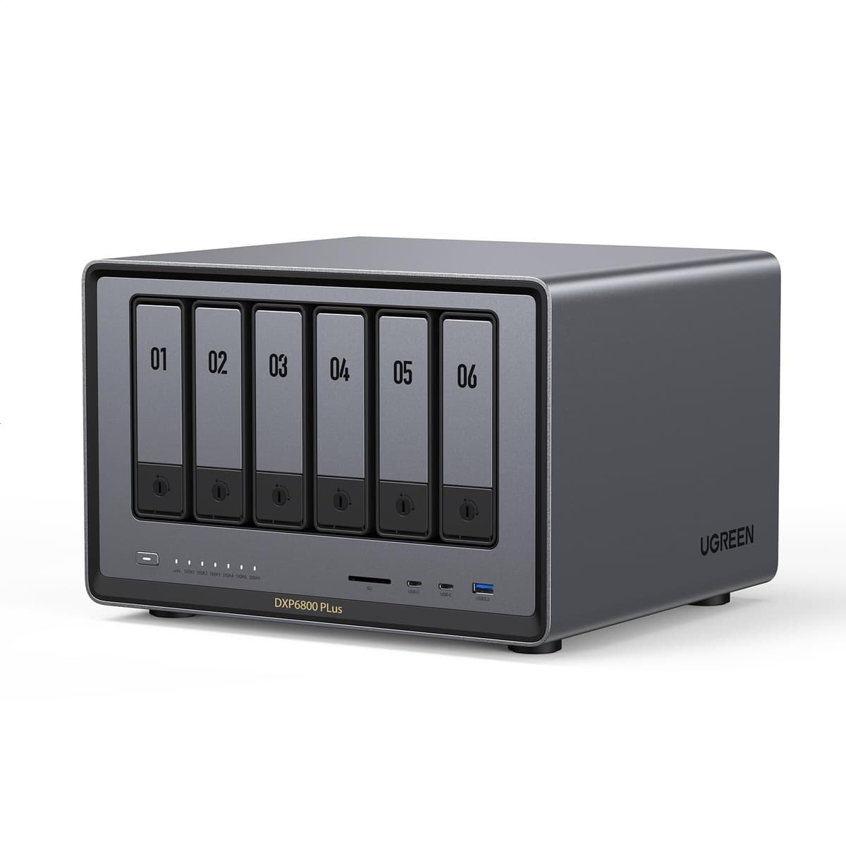 UGREEN NAS DXP6800 Plus 6-Bay - NAS desktop con Intel i3-1215U, 8GB DDR5, 128GB SSD, 10GbE + 2.5GbE (diskless)