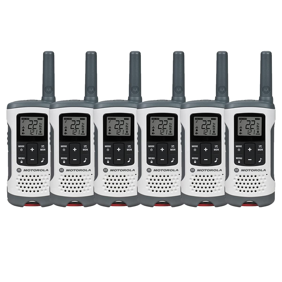 Motorola Solutions T260 6-pack - Radio FRS con 22 canales y 121 códigos de privacidad T260-6PK