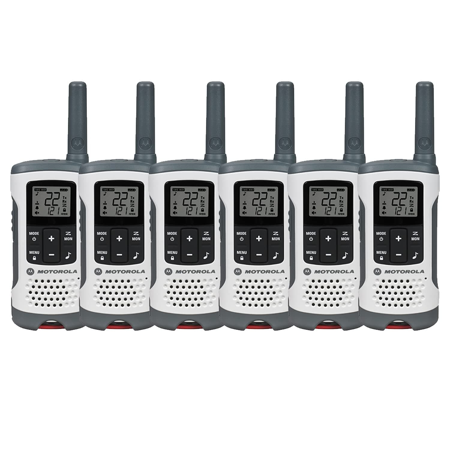 Motorola Solutions T260 6-pack - Radio FRS con 22 canales y 121 códigos de privacidad T260-6PK