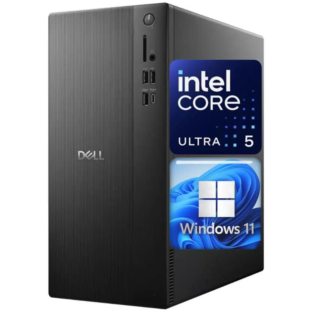PC de Escritorio Torre Dell Nueva Workstation - Intel Ultra 5 de 10 núcleos 225 | Gráficos Intel UHD | Bluetooth y Wi-Fi 6 | Windows 11 Pro | Teclado y Mouse (64 GB RAM + SSD 2 TB)