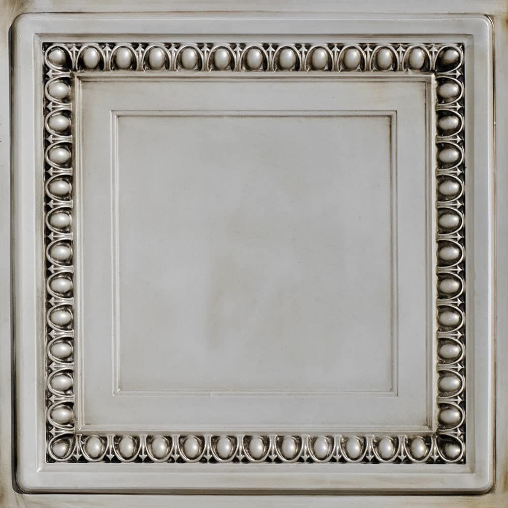 From Plain To Beautiful In Hours DCT06 Cambridge PVC 2' x 2' Lay-in o Glue-up Ceiling Tile, Antique White, 50 Piezas DCT06aw-24x24-50