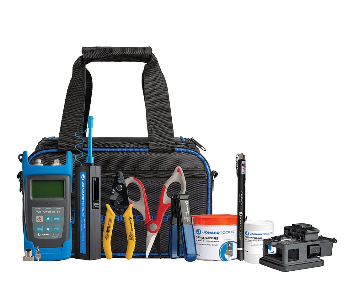 Jonard Tools TK-185PON Kit de Preparación FTTH con Medidor PON, Corta Fibras, VFL y Estuche