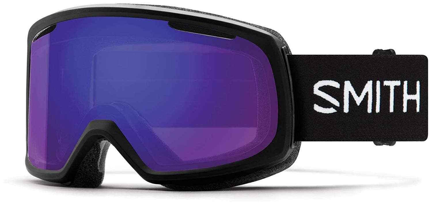 SMITH Optics Riot Goggle para Mujer - Black, Chromapop Everyday Violet Mirror RO2CPVBK19