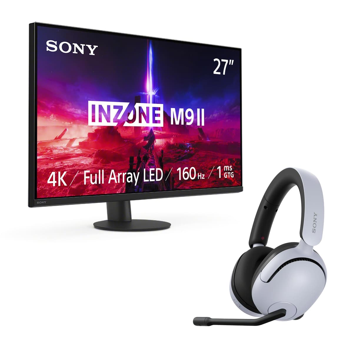 Sony INZONE H5 Audífonos Gaming Inalámbricos y Monitor INZONE M9 II 4K 160Hz