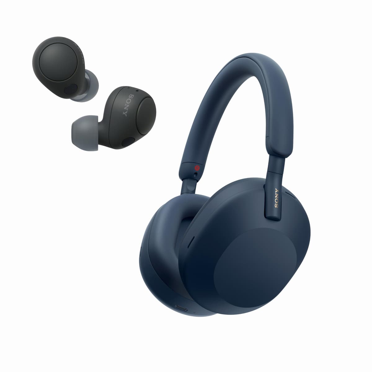 Sony WH-1000XM5 Premium Noise Canceling Headphones (Midnight Blue) con WF-C700N True Wireless Earbuds Gratis (Black)