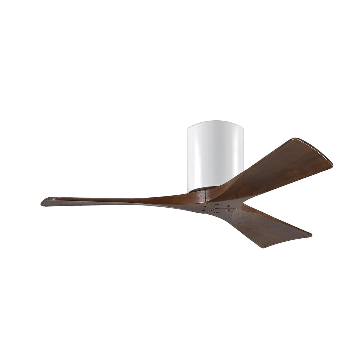 Matthews Irene 42" Hugger sin luz, 3 aspas walnut tone, motor DC silencioso y control remoto y de pared - Gloss White IR3H-WH-WA-42