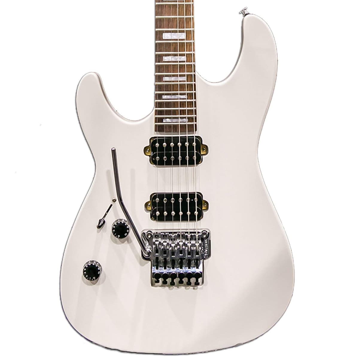 Sawtooth ST-M24 Guitarra Eléctrica Diestros/Izquierdos 24 Trastes con Floyd Rose, Satin White ST-M24-LH-SWH