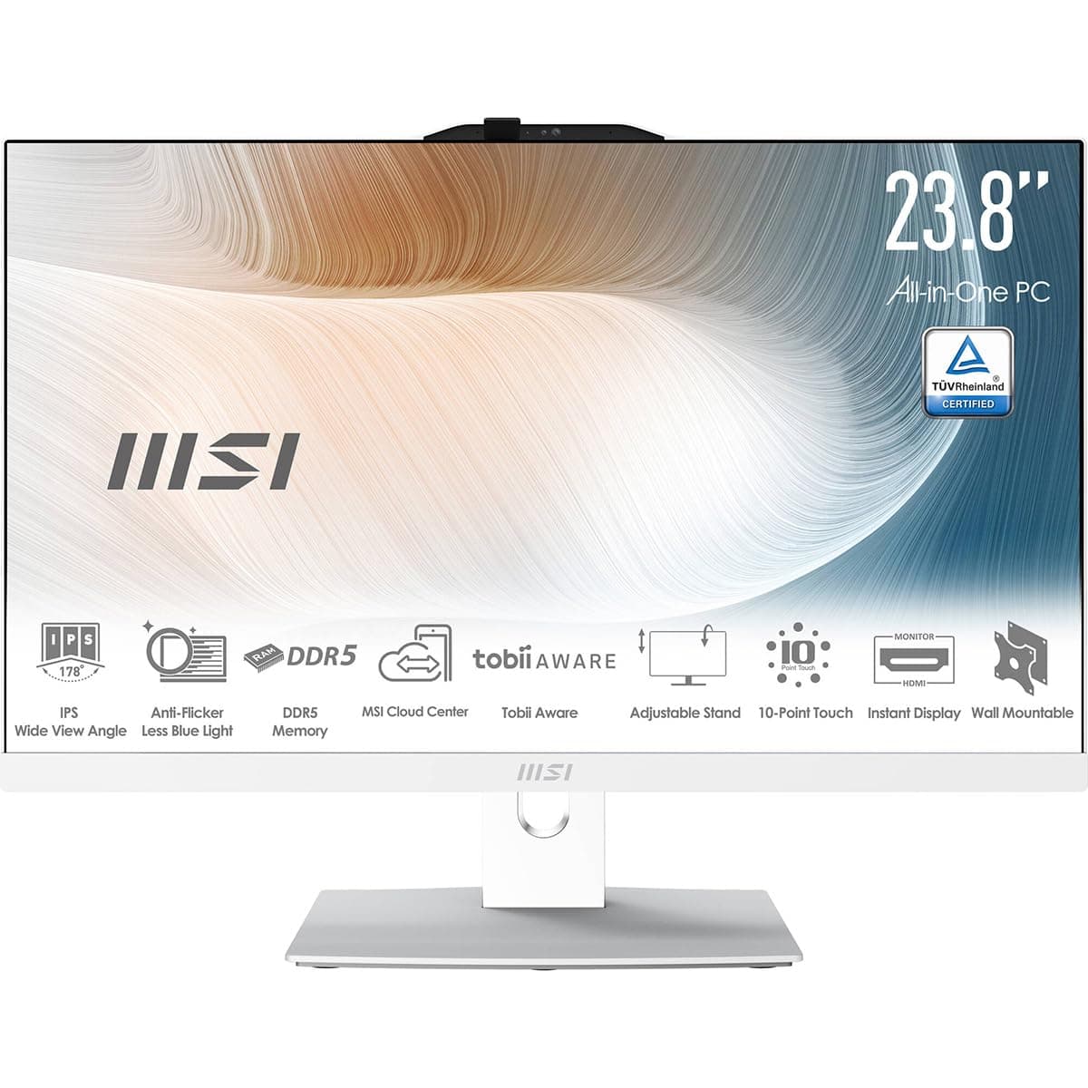 MSI Modern AM242TP AIO 23.8" FHD, Intel Core i5, 16GB, 1TB NVMe, Windows 11 Home Plus - Blanco MAM242TP1M1097