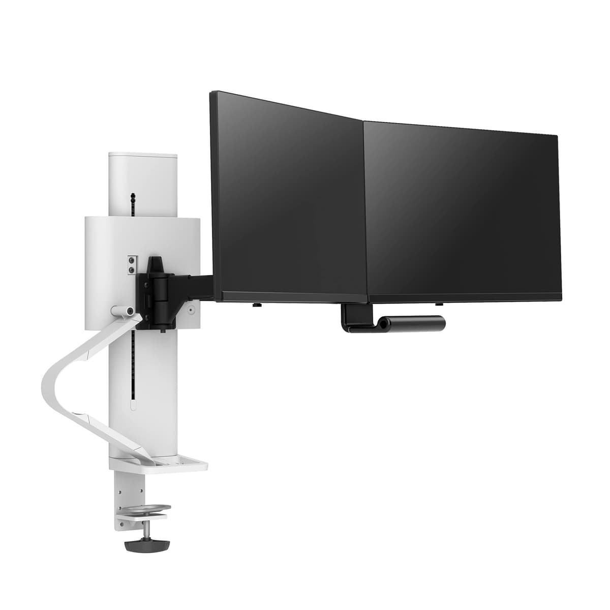 Ergotron - Brazo para dos monitores Trace con soporte de escritorio VESA - para 2 monitores de hasta 27 pulgadas, 1.84 a 4.87 kg cada uno - Blanco 45-631-216
