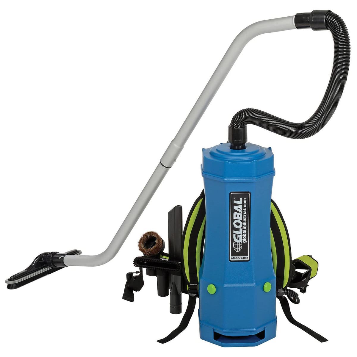 Global Industrial Aspiradora mochila HEPA comercial 1.5 qt, 1500W, kit 8 piezas, 50' cable GE1006