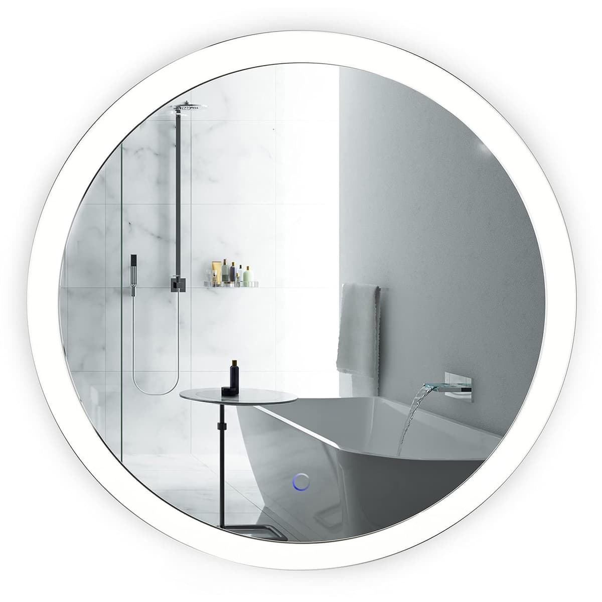 Espejo de baño LED redondo Krugg 30 pulgadas con dimmer y anti-vaho Sol30