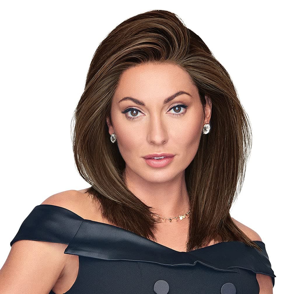 Hair u wear Well Played Long Layered Textured Modern Look Wig, RL6/8 Dark Chocolate, Talla Estándar