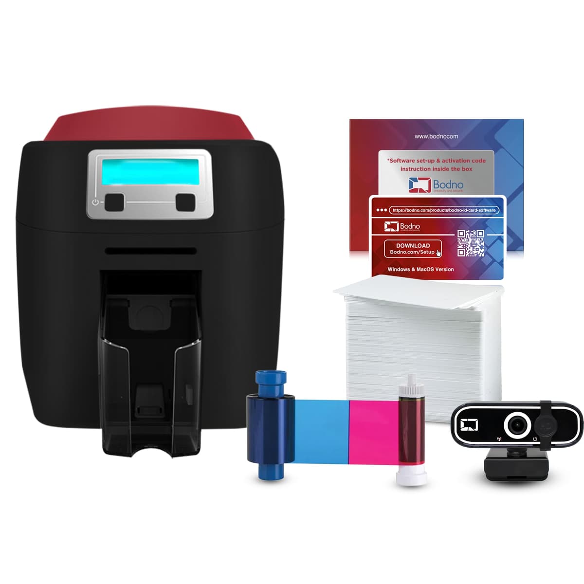 Bodno Magicard 400X impresora de credenciales una cara + paquete de suministros Silver