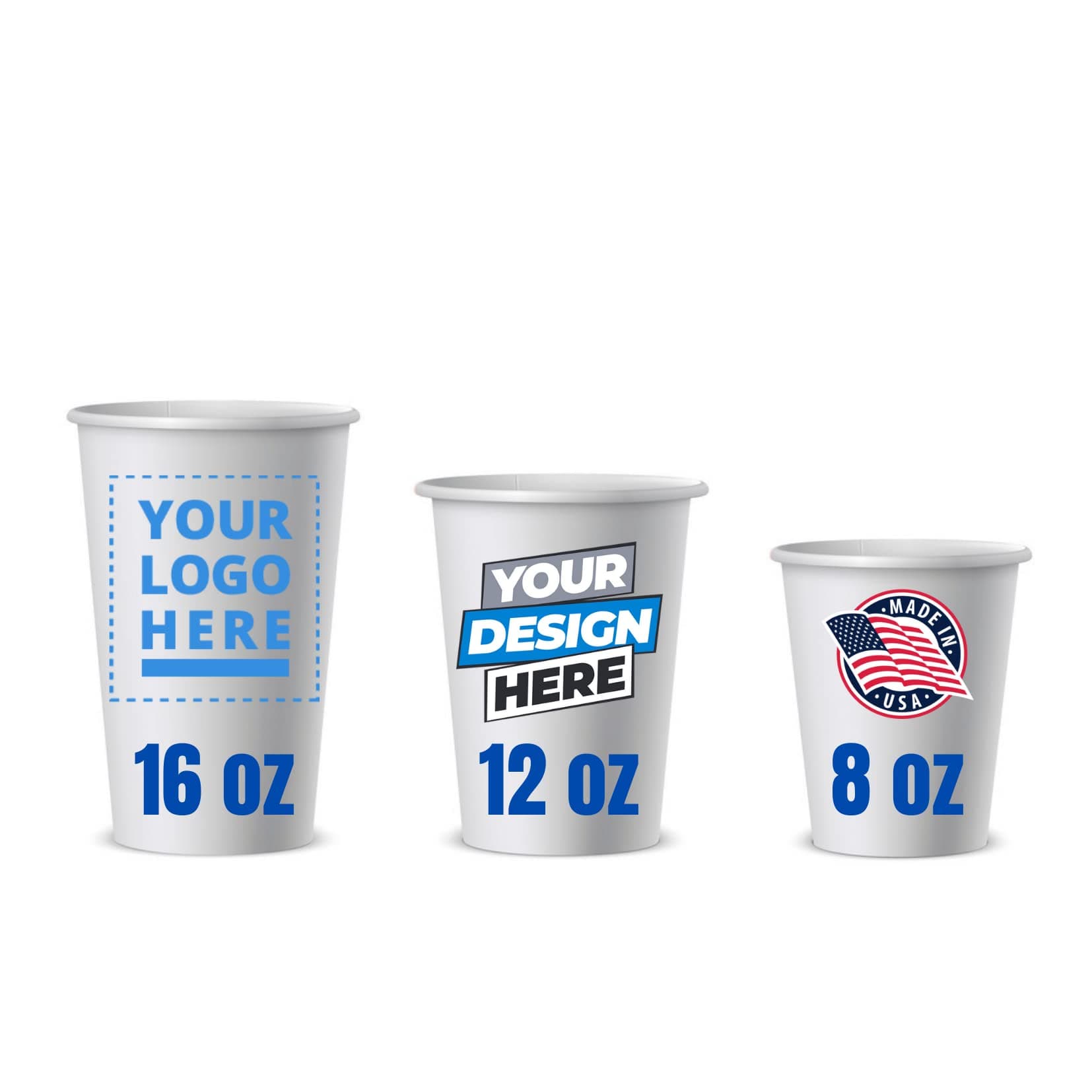 Cupslock Vasos de Papel Desechables Personalizables 16oz - Pack 1000