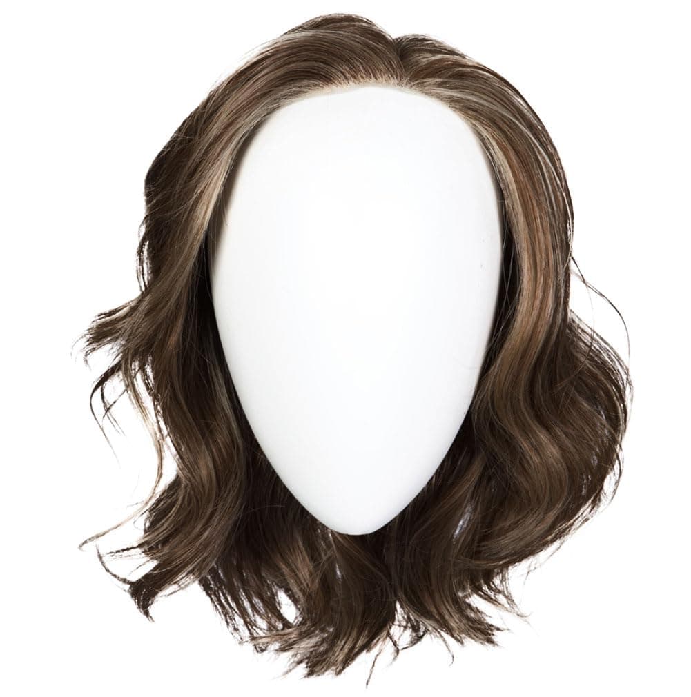 Hair u wear Raquel Welch Director's Pick Peluca en capas largo hasta los hombros con base anudada a mano, talla Petite-Average, RL8/12SS Shaded Iced Mocha