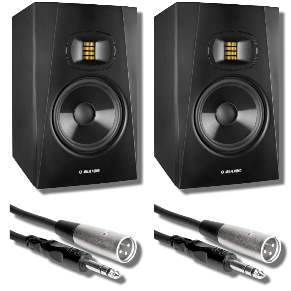 StreamEye Adam Audio T7V Monitores de estudio (par) con cables balanceados 1/4"-XLR y paño de limpieza T7V (Pair) | Cloth