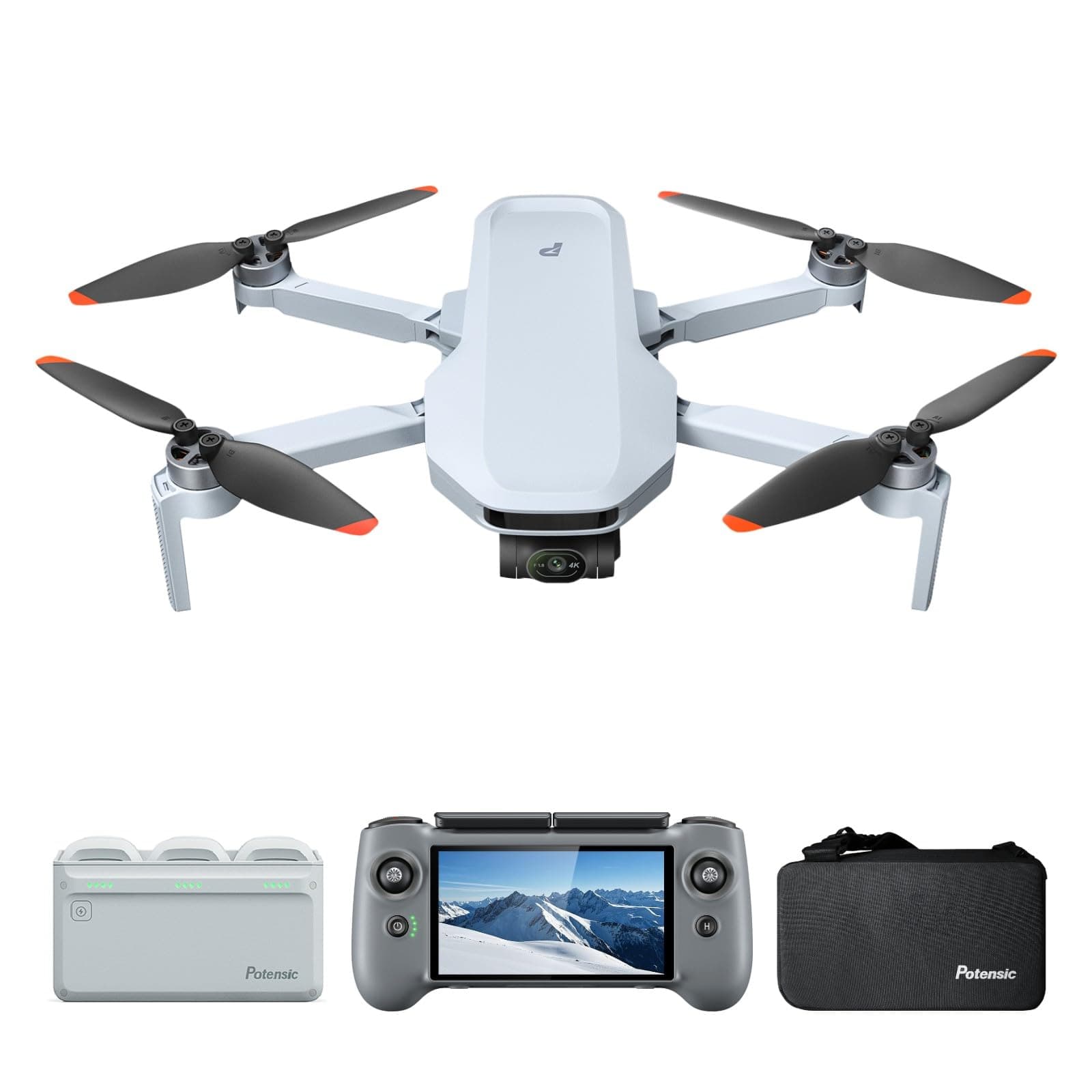Potensic ATOM 2 Fly More Combo con RC PTD 1, Dron 4K, 8K Foto, 96 min Vuelo, 3-Axis Gimbal, AI Track, <249g ATOM2-3B-RC-CA